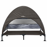 Raised Dog Bed Folding Brown 127 x 81 x 108 cm Fabric and Steel 42008220
