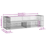 Garden Bench Gabion Design 244x71x65.5 cm Solid Wood Douglas 3196240