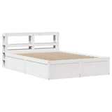 Bed Frame with Headboard White 120x200 cm Solid Wood Pine 3306346