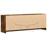 TV Cabinet with LED Smoked Oak 139.5x34x50 cm Engineered Wood 852198