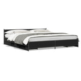 Bed Frame with Drawers without Mattress Black 200x200 cm 3279912