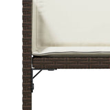 Garden Chairs with Cushions 4 pcs Brown Poly Rattan 365003