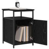Bedside Cabinet with Drawer 2 pcs Black oak Engineered Wood 879506