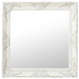 320332 Wall Mirror Baroque Style 60x60 cm White