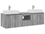 Bathroom Cabinet Set 3 pcs Grey Sonoma 49.5 x 41 x 62.5 cm 3405653