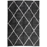 ZNTS Shaggy Rug High Pile Modern Black and Cream 160x230 cm 375413