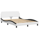Bed Frame without Mattress "Zadar" White and Black 120x200 cm Faux Leather 3208176