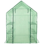 ZNTS Walk-in Greenhouse with 12 Shelves Steel 143x214x196 cm 46913