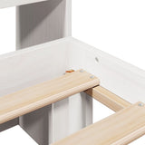 Bookcase Bed without Mattress White 140x200cm Solid Wood Pine 3322758