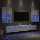 7 Piece TV Wall Cabinet Set with LED Lights White 3216778