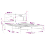 Bed Frame without Mattress Smoked Oak 140x200 cm Engineered Wood 4106891