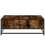 ZNTS Coffee Table Smoked Oak 80x80x30 cm Engineered Wood and Metal 848771