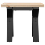 ZNTS Coffee Table Y-Frame 40x40x35.5 cm Solid Wood Pine and Steel 3282768