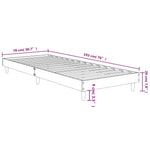 ZNTS Bed Frame without Mattress Black 75x190 cm Small Single Engineered Wood 832102