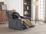 Electric Riser Recliner Chair for Elderly, Dark Grey Fabric Lift & Recline Armchair with Adjustable 02012291
