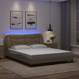 Bed Frame with LED without Mattress "Hvar" Cappuccino 160x200 cm 3213945