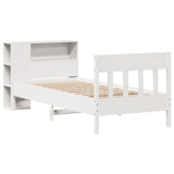 Bookcase Bed without Mattress White 100x200cm Solid Wood Pine 3323198