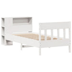 Bookcase Bed without Mattress White 100x200cm Solid Wood Pine 3323198