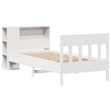 Bookcase Bed without Mattress White 100x200cm Solid Wood Pine 3323198