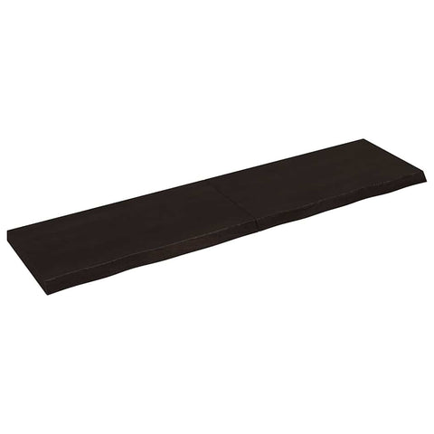 Table Top Dark Brown 200x50x cm Treated Solid Wood Oak 3156461