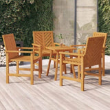 Garden Dining Chair Set of 4 Natural wood Solid acacia wood 3155975