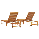 Sun Lounger 3 pcs Brown 35 x 35 x 34cm Solid Acacia wood 3333829
