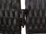 Room Divider 4 Panels Black Poly Rattan 365360