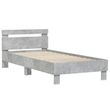 Bed Frame without Mattress with LED Lights Concrete Grey 90x200 cm 838718