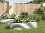Garden Raised Bed 160x80x44 cm Galvanised Steel Silver 45519