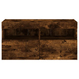 4 Piece TV Wall Units with LED Smoked Oak Engineered Wood 3216715