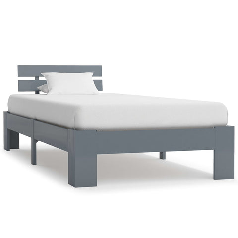 Bed Frame without Mattress Grey Solid Pine Wood 100x200 cm 283167