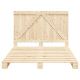 Bed Frame without Mattress with Headboard 140x200 cm Solid Wood 3281552