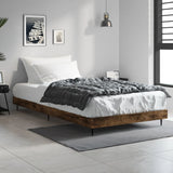 Bed Frame without Mattress Smoked Oak 100x200 cm Engineered Wood 832266