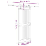 Sliding Door with Hardware Set 85x210 cm Solid Wood Pine 3332696