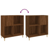Record Cabinet Brown Oak 84.5x38x89 cm Engineered Wood 831996