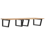 Basin Shelf Wall Mounted Steel and Solid Wood Acacia 3302899