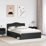 Bed Frame with Headboard Black 150 x 200 cm Solid Pine Wood 3412881