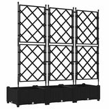 Garden Planter 3 pcs Black 120 x 40 x 125.5 cm Plastic 42002839