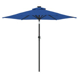 Garden Parasol with LEDs and Steel Pole Azure Blue 225x225x212cm 4005073