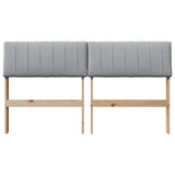 Upholstered Headboard Light Grey 140 cm Solid Pine Wood 879229