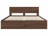 Bed Frame with Headboard Brown Oak 140 x 200 cm Engineered wood 3407883