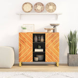 Side Cabinet Brown and Black 90x33.5x75 cm Solid Wood Mango 356811