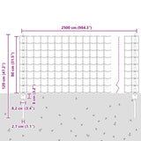 Fence with Posts Silver 0.8 x 25 m Steel 3336203