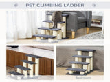 4-Step Cat Tree with Sisal Scratching Post Designed for Accessing High Beds 83834493