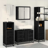 Bathroom Furniture Set 4 pcs Black Oak Engineered Wood 3402568