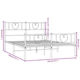 Metal Bed Frame without Mattress with Footboard Black 140x190cm 355481