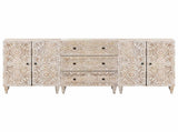 Sideboard 3 pcs White 60 x 33.5 x 75 cm Solid Mango Wood 3310113