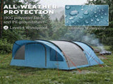 4 Person Easy Setup Family Camping Tent with 2 Rooms, Waterproof Tunnel Tent w/ Sewn In Groundsheet, T3398P554305