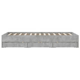 Bed Frame with Drawers without Mattress Concrete Grey 120x200 cm 3207283