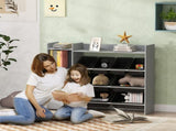 Toy Storage Unit with 8 Removable Bins, Storage Shelves, Cabinet, Grey T3398P347689